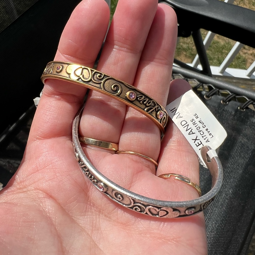Alex and Ani Love cuff bracelets